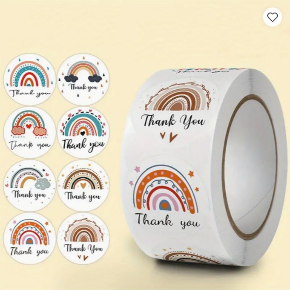 Thank you Stickers - Rainbow (Other) 500 pcs - NWT